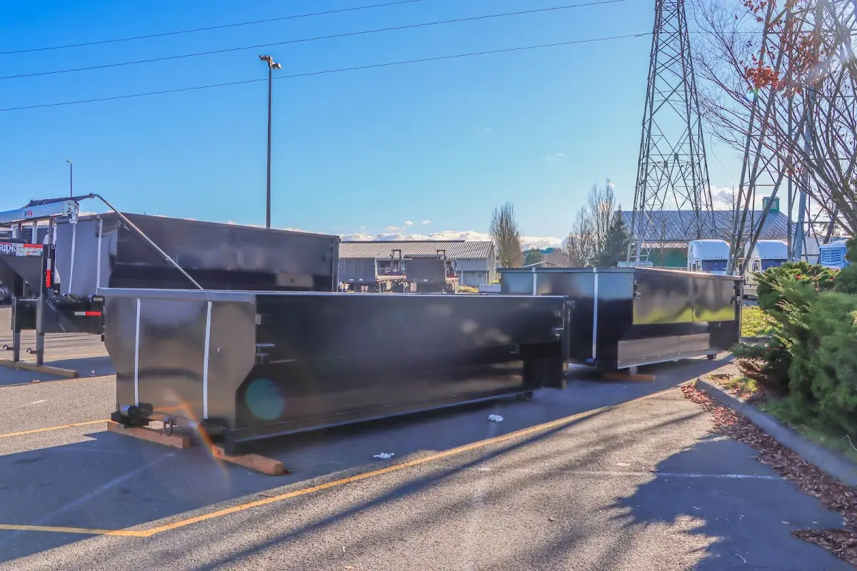 Roll-off dumpster ready for waste disposal at job site for 6 Yard Dumpster Rental in Ruidoso